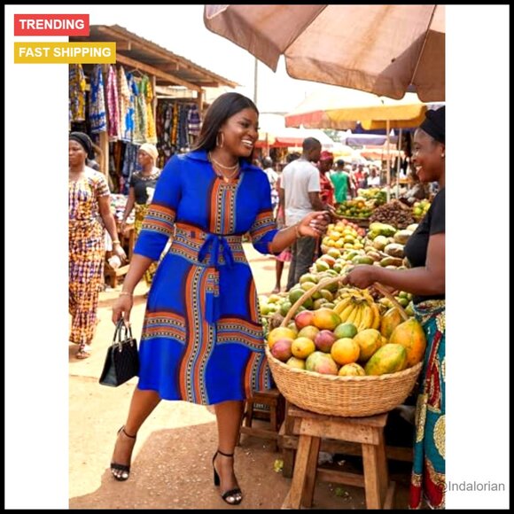 Plus Size Midi Dress 3/4 Sleeve V Neck Elegant Cocktail Party Wedding Guest - Picture 5 of 7